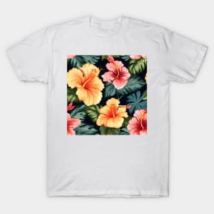 Hibiscus Flowers Pattern 12 T-Shirt